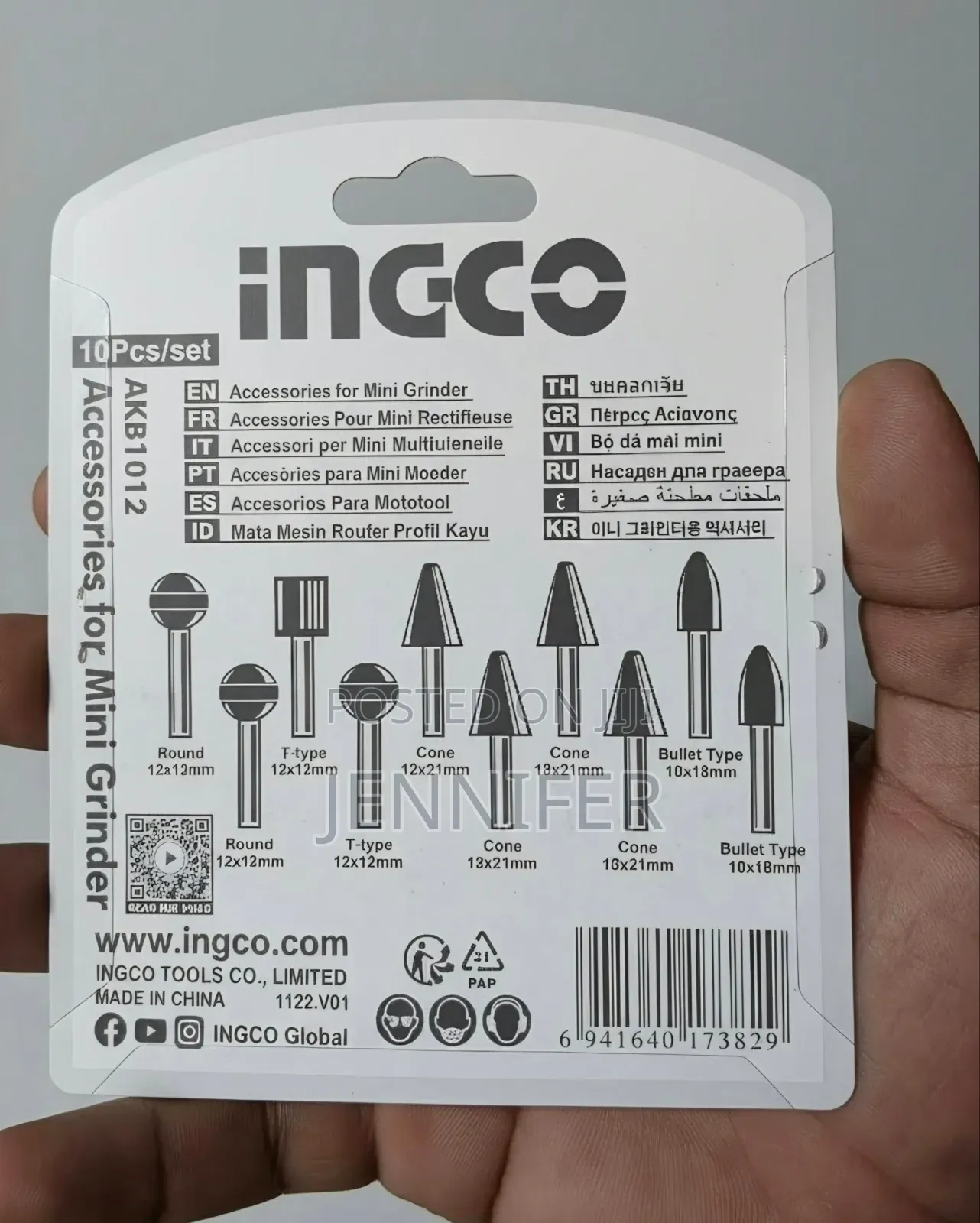 INGCO AKB1012 10-Piece Mounted Stone Accessory Set