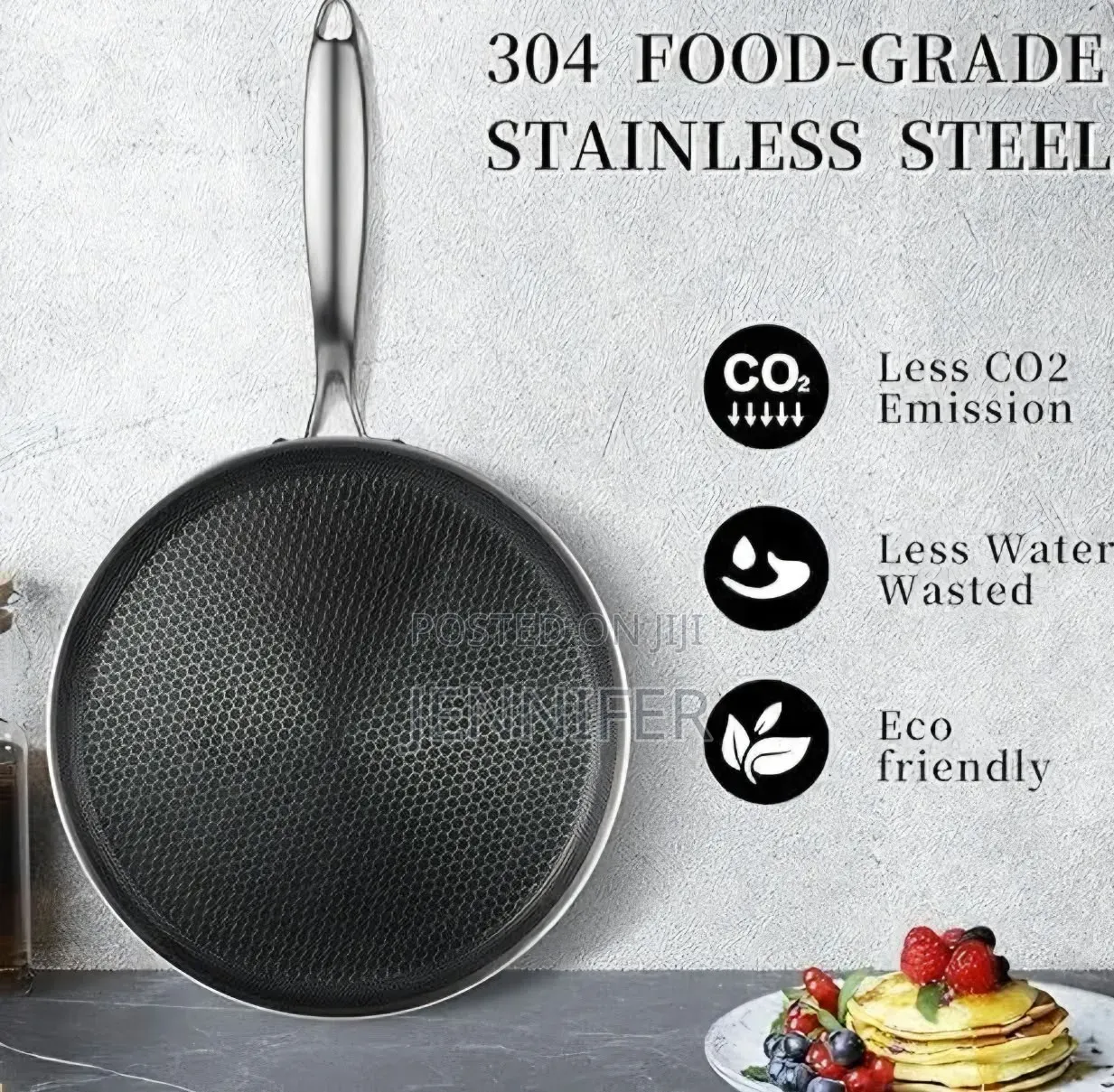 32cm Stainless Steel Honeycomb Frying Pan Non-Stick Pan