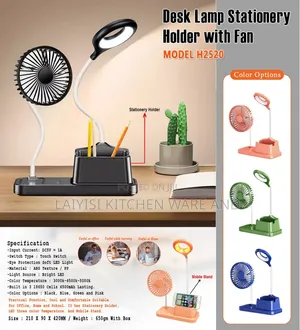 4-in-1 Multifunctional Desk Fan – Light, Phone Pen Holder