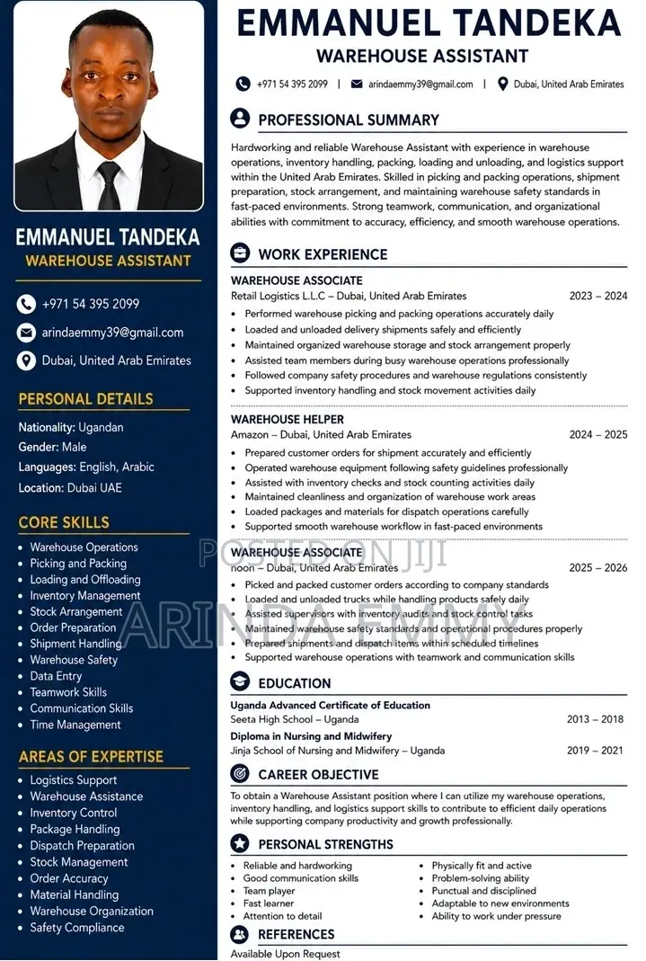 Assistant to Warehouse Manager