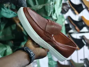 Men’s Textured Slip on Loafers Casual Moccasin Shoes With While Sole