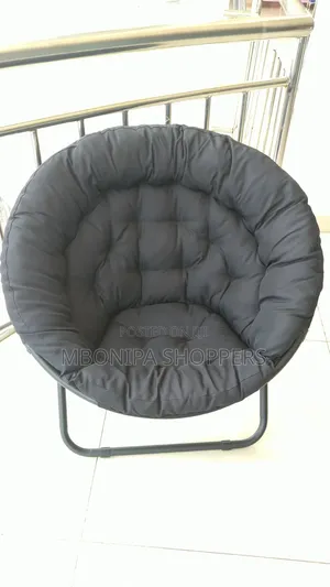 Urban Lifestyle Oversized Polycanvas Foldable Saucer Chair, Black