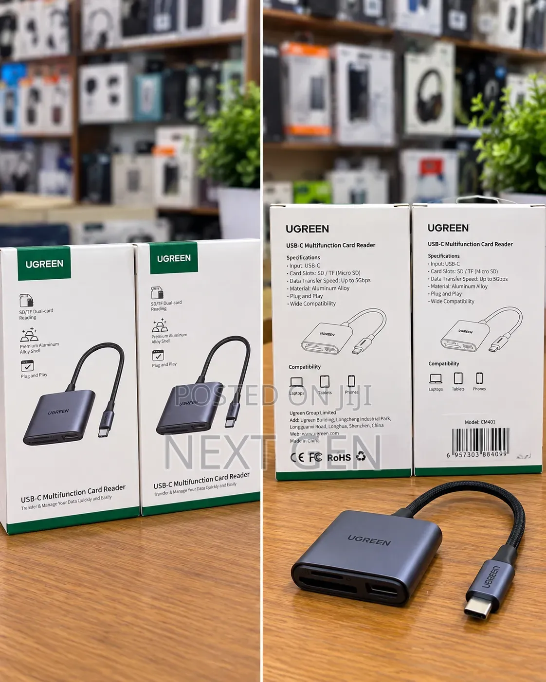 UGREEN 3-in-1 USB-C Multifunction Card Reader