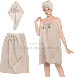 Women's Sauna Kilt With Shower Cap, High-Quality Towel,fit for a Non