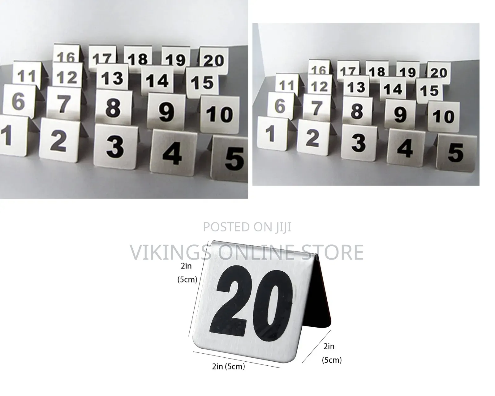 20 PCS 1 to 20 Table Numbers Stainless Steel Tent Style