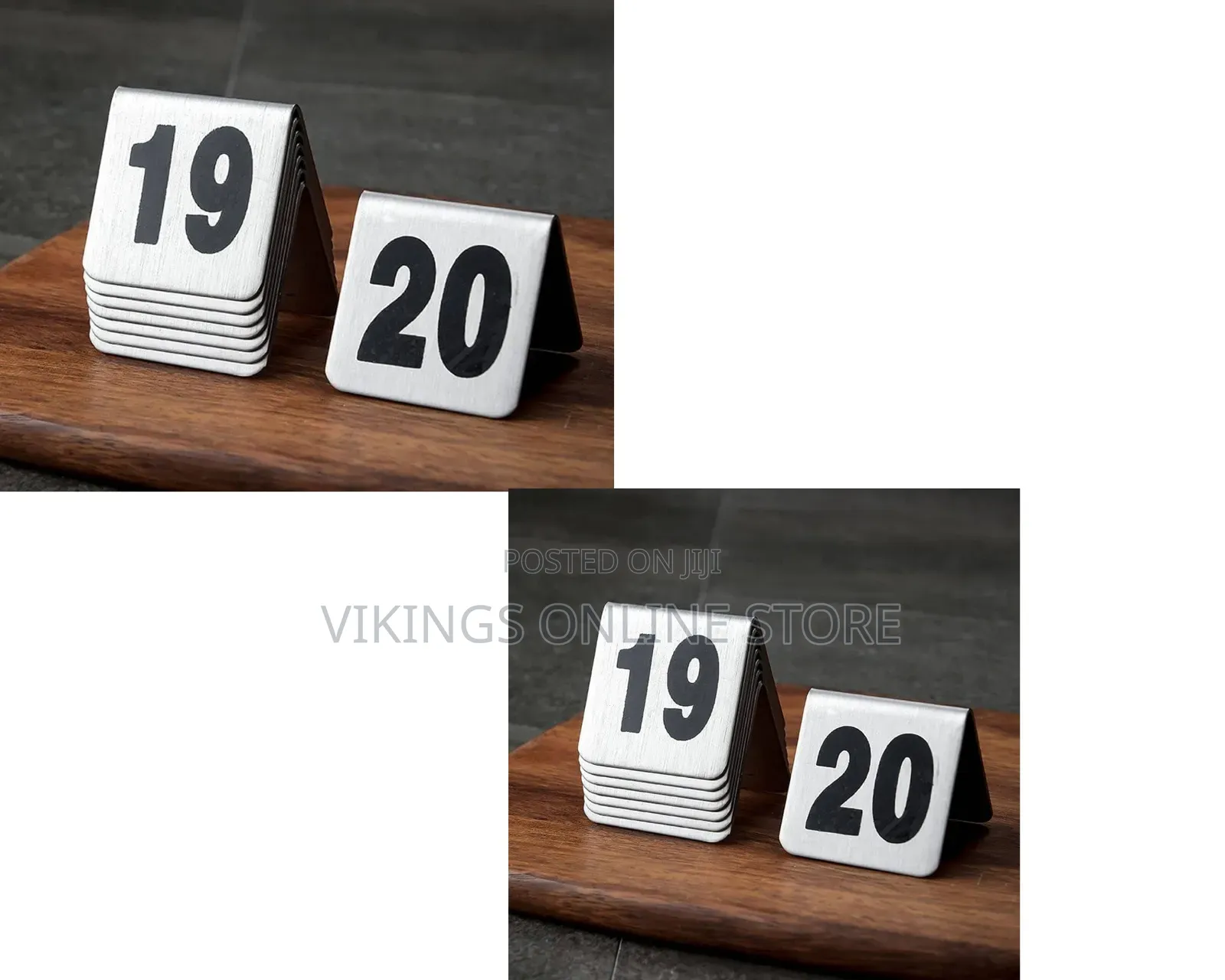 20 PCS 1 to 20 Table Numbers Stainless Steel Tent Style