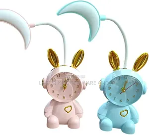 1piece of Desk Lamp With Clock and Alarm (Green)