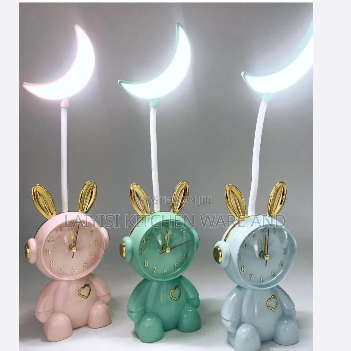 1piece of Desk Lamp With Clock and Alarm (Green)