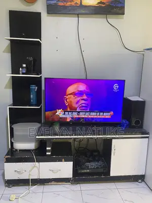 TV Stand and a Hisense TV