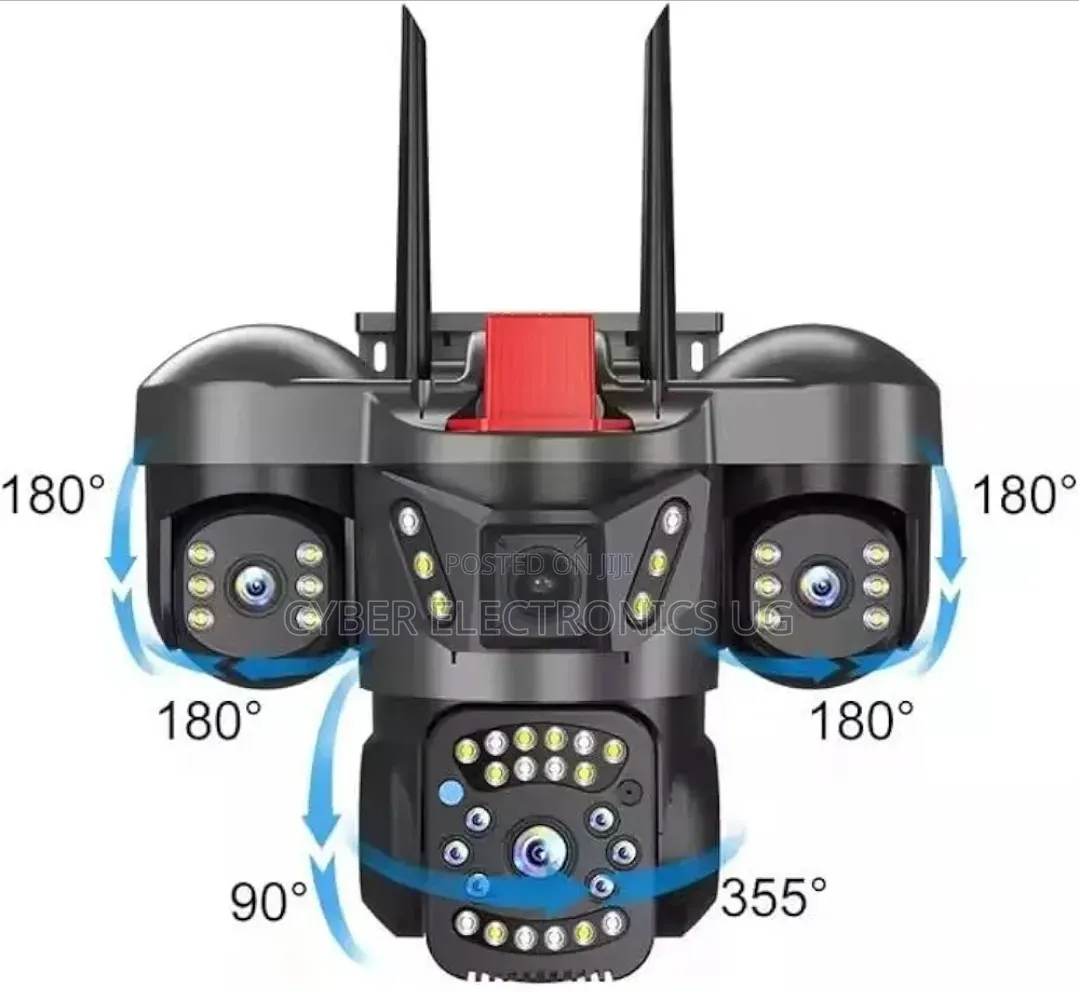 3 Lens 4G CCTV Camera 360° Night Vision 2 Way Audio Motion Detection