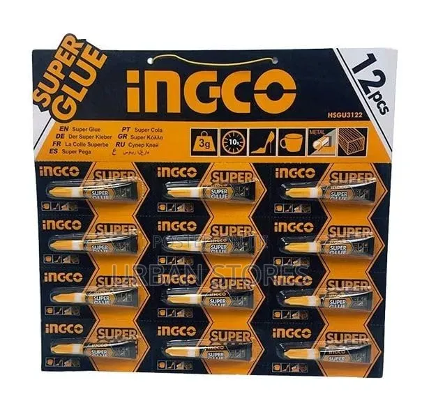 Ingco – Super Glue (12 Units Per Card) – 3g Per Tube