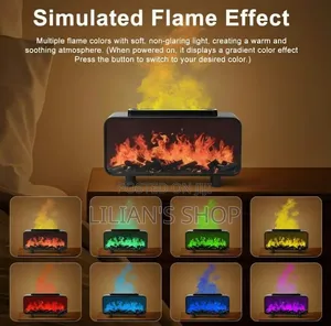 3-in-1 Simulated Fireplace FlameAir Humidifier$Essential Oil Diffuser