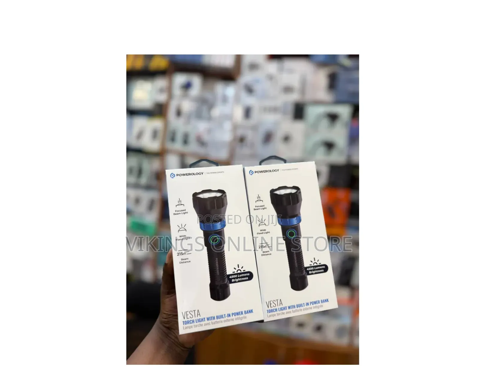 Powerology Vesta Torch Light With Built-in Power Bank