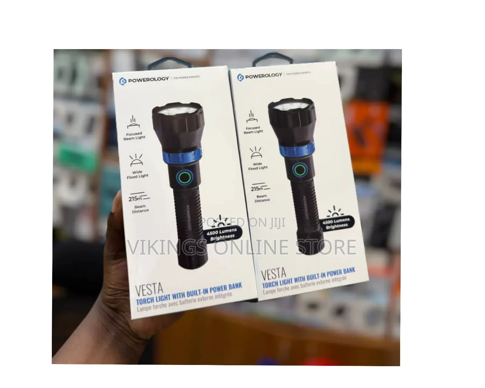 Powerology Vesta Torch Light With Built-in Power Bank