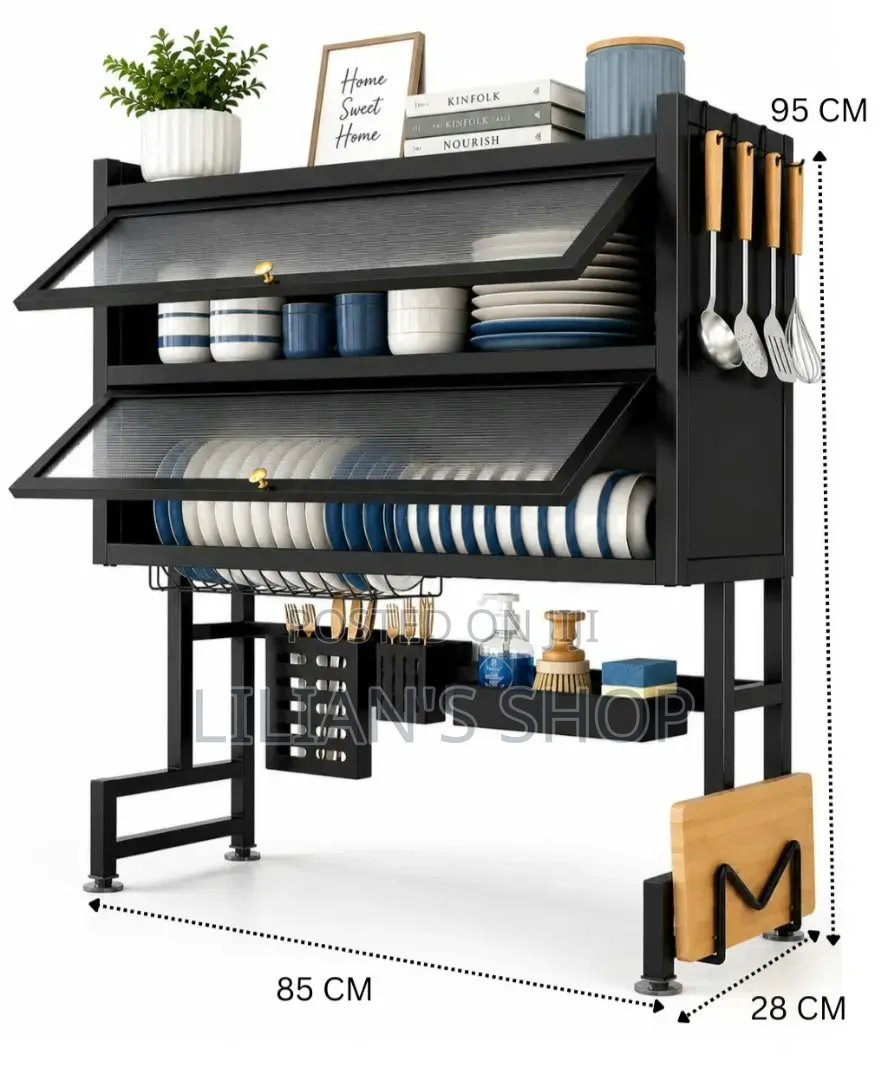 6-in-1 Over Sink Dish Rack With Cabinet