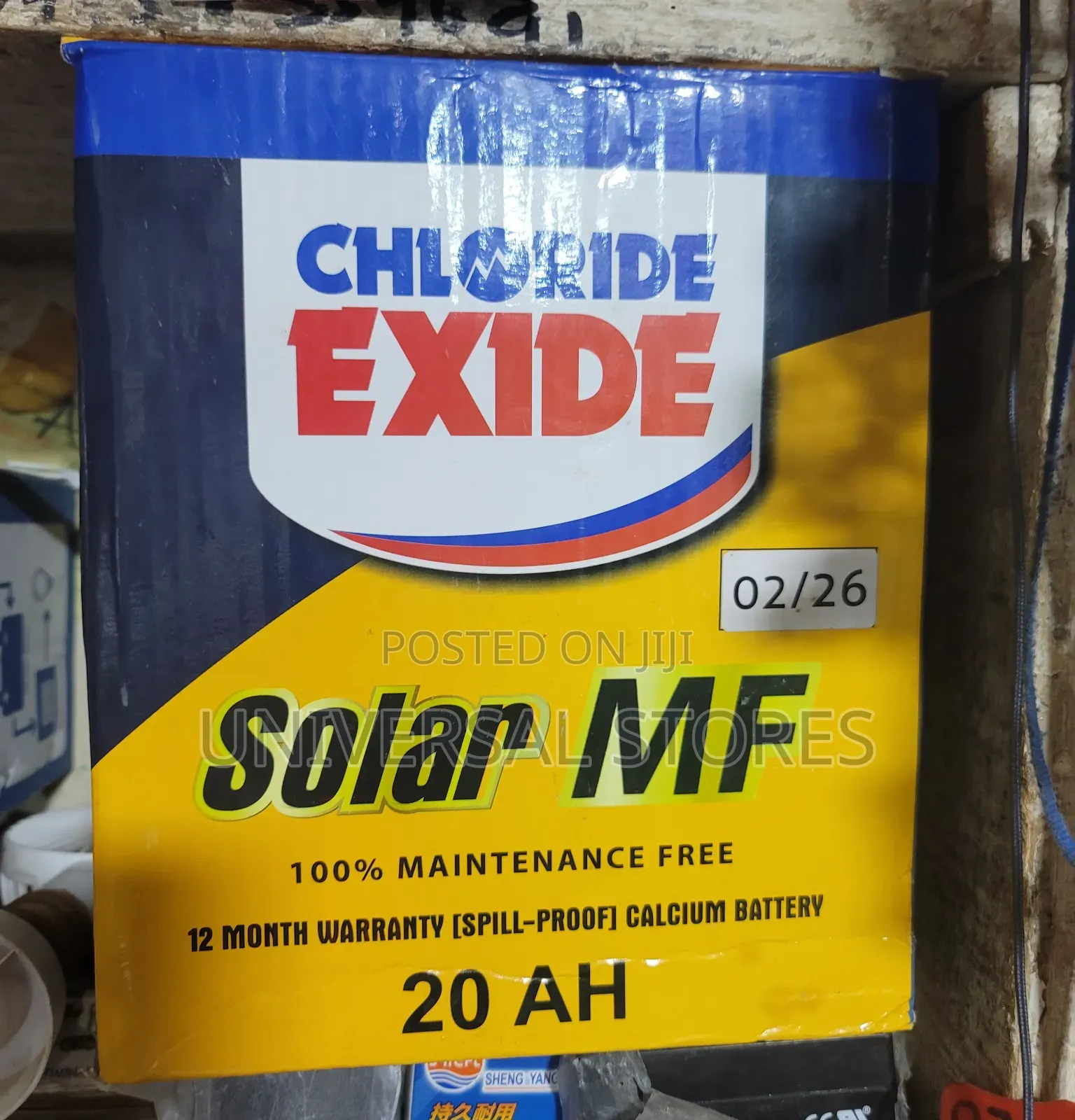 20 Ah Chloride Exide Solar MF Maintenance-Free Calcium Battery
