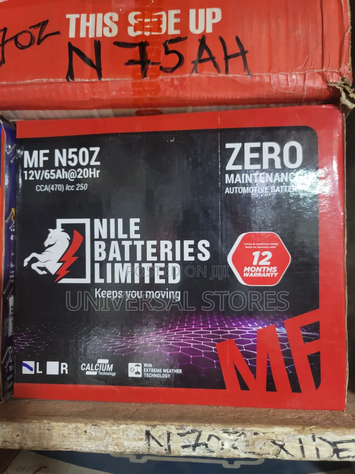 Nile Batteries Limited MF N50Z Zero-Maintenance 12V 65Ah