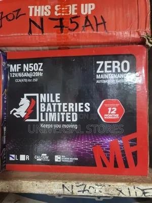 Nile Batteries Limited MF N50Z Zero-Maintenance 12V 65Ah