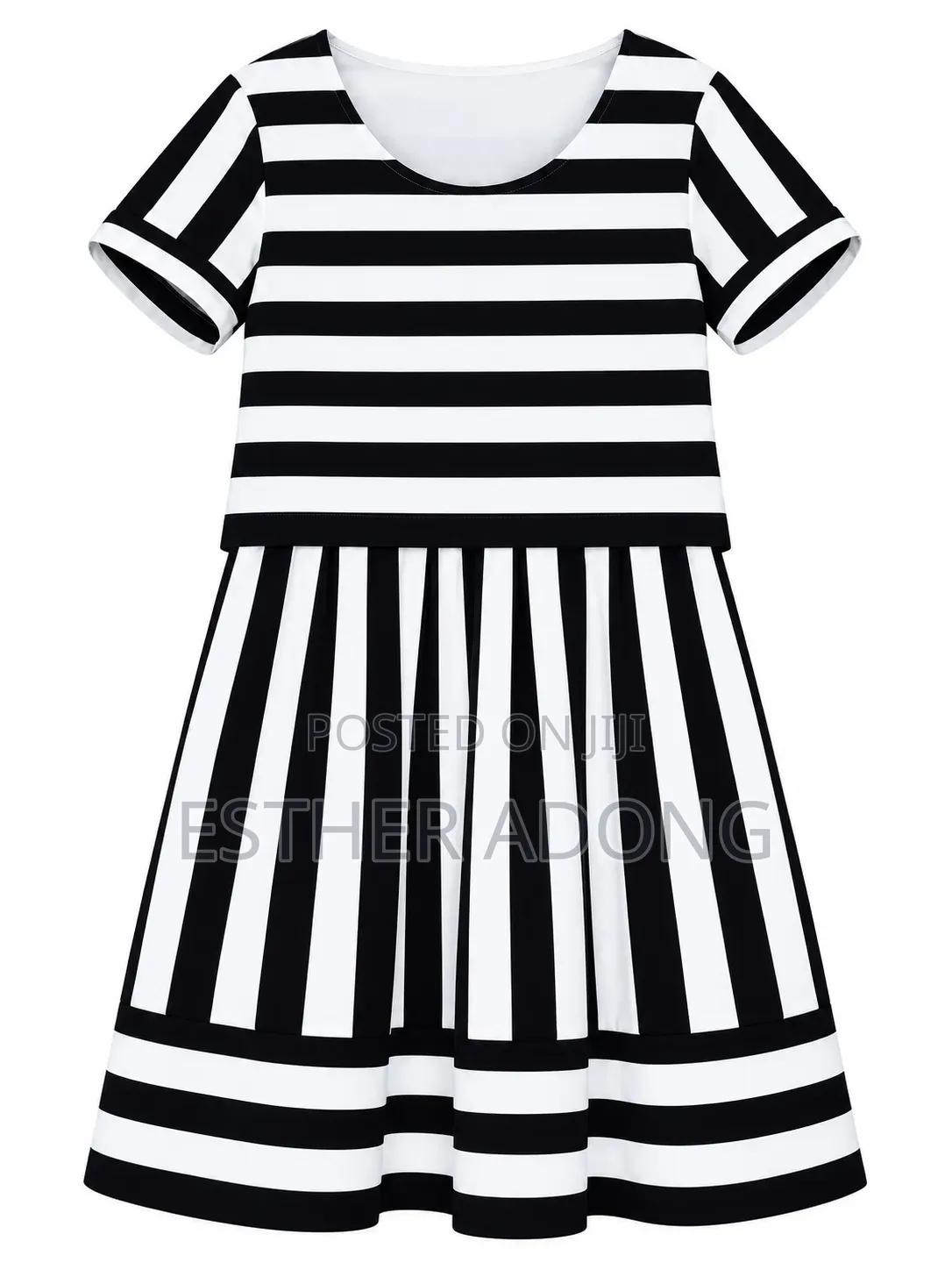Black and White Striped Dress