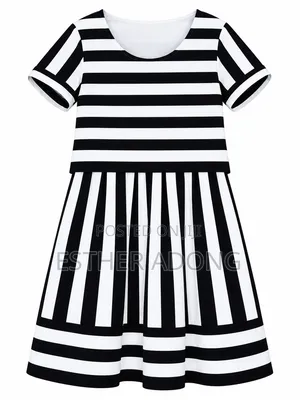 Black and White Striped Dress