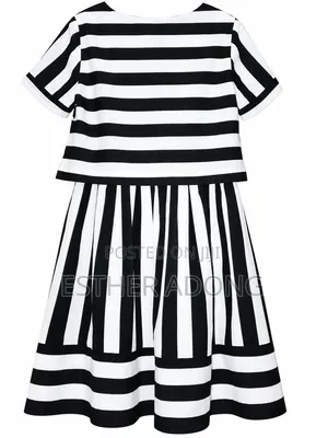 Black and White Striped Dress