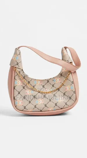 Trendy Transparent Pink Mini Bag With Beads for Ladies.