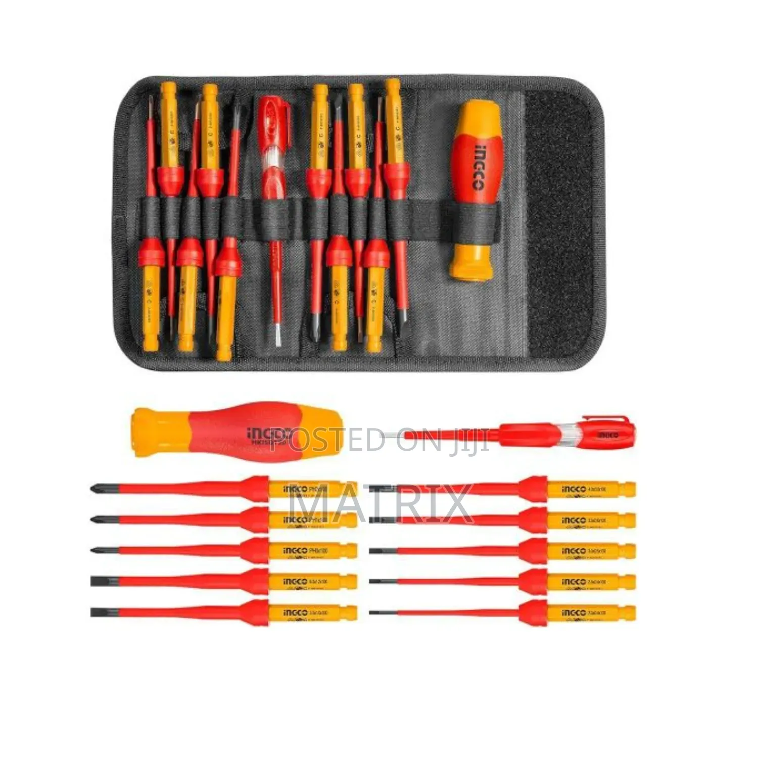 INGCO 12 PCS Interchangeable Screwdriver With Voltage Tester Set