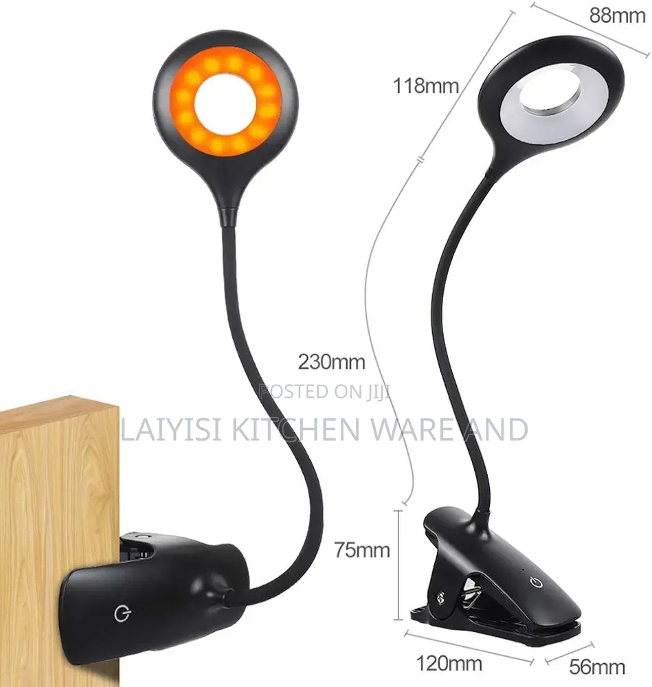 Rechargeable Clamp 3-Mode Reading Lamp – Flexible, Portable Bright