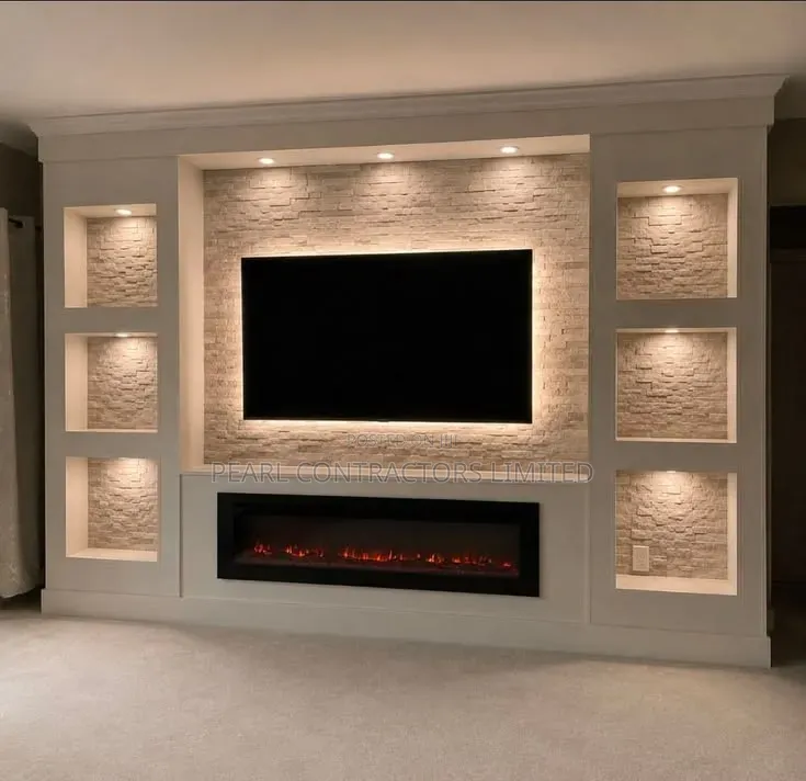 Wall Unit TV Stands With LED Lights in Any Colour From 3,000,000/-