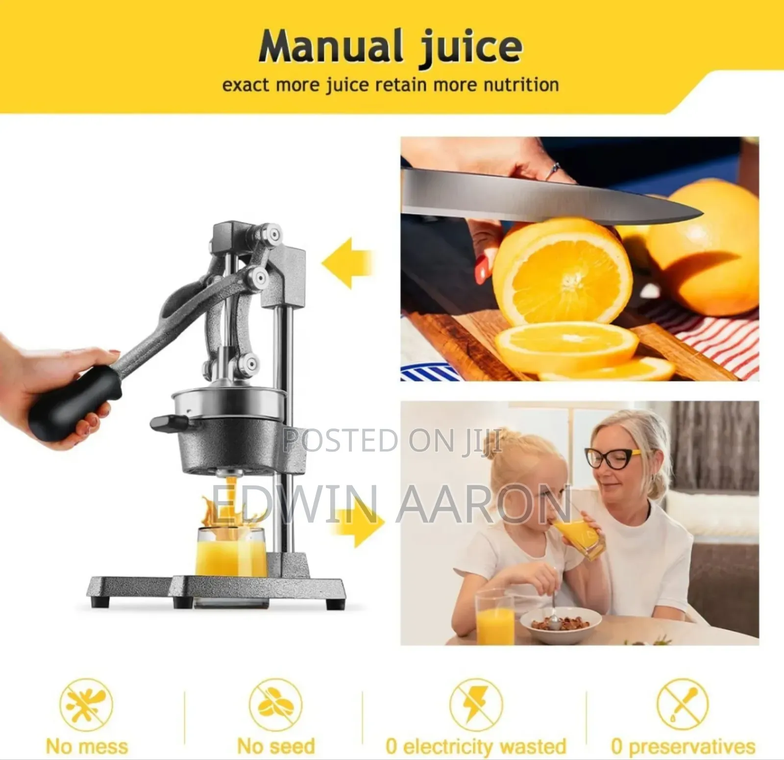 Heavy-Duty Commercial Manual Citrus Press Juicer Machine