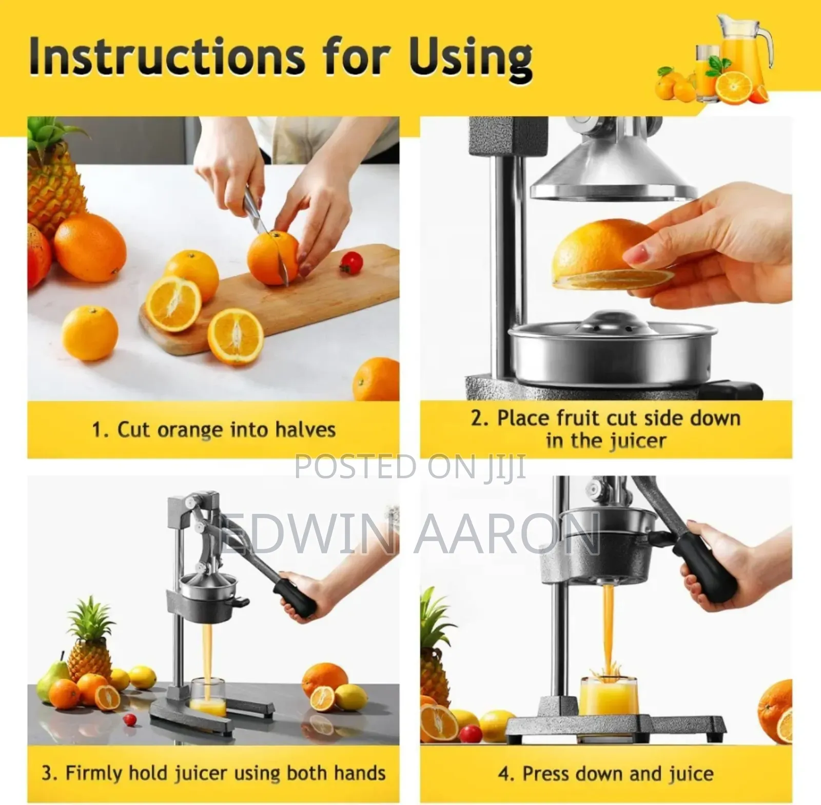 Heavy-Duty Commercial Manual Citrus Press Juicer Machine