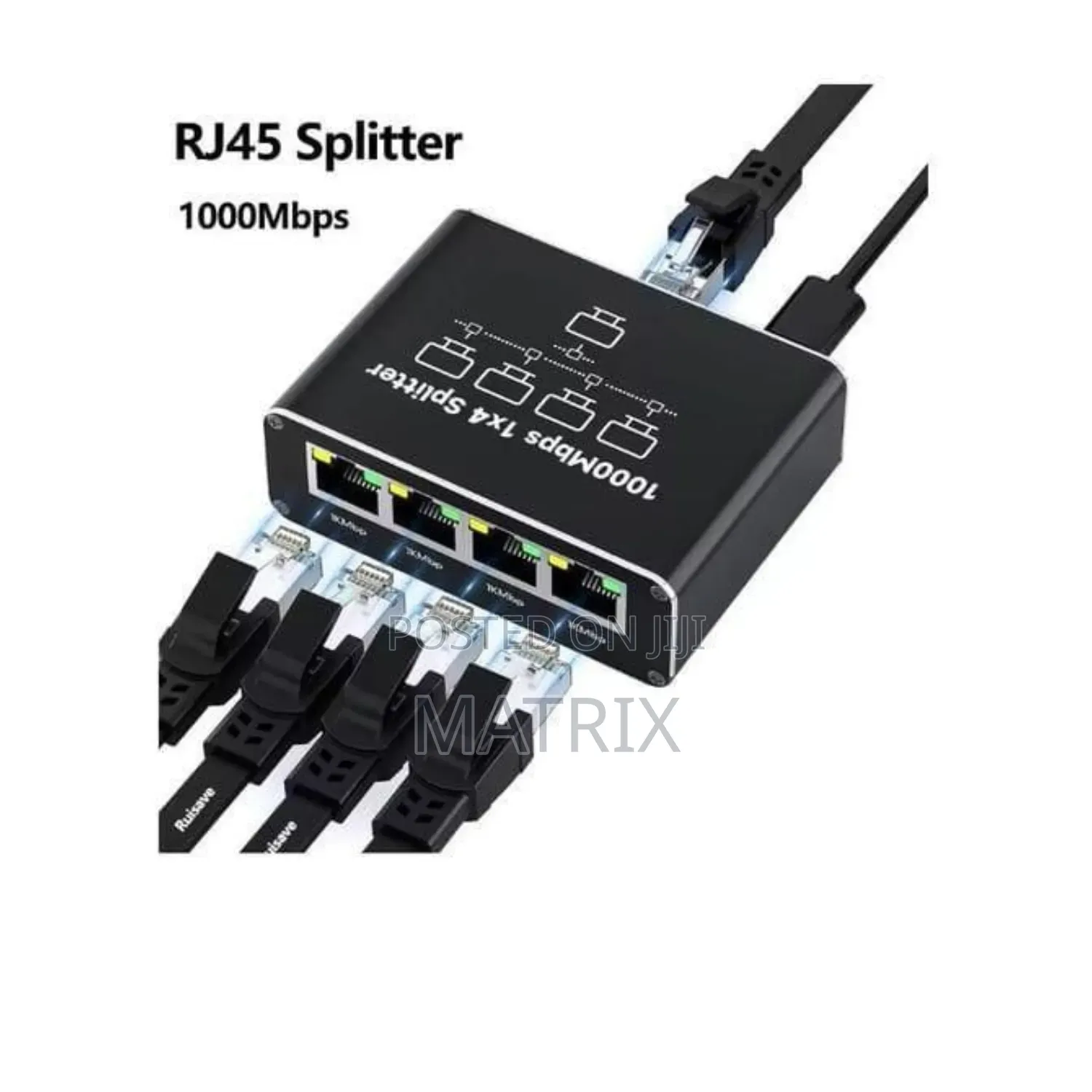 RJ45 Internet Splitter 1 to 4 Ethernet Hub Network Adapter Switch Box