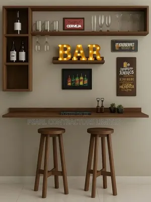 Wine Rack Bar/Floating Bar Wine Rack Full Set Up + 2 Seats 1,500,000/-
