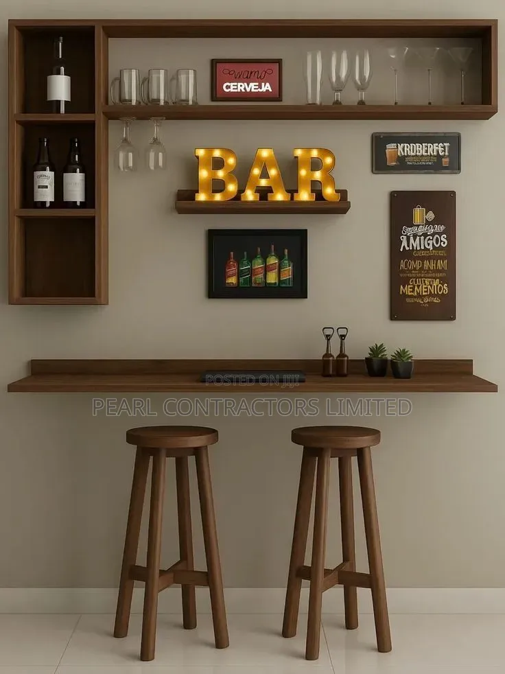 Wine Rack Bar/Floating Bar Wine Rack Full Set Up + 2 Seats 1,500,000/-