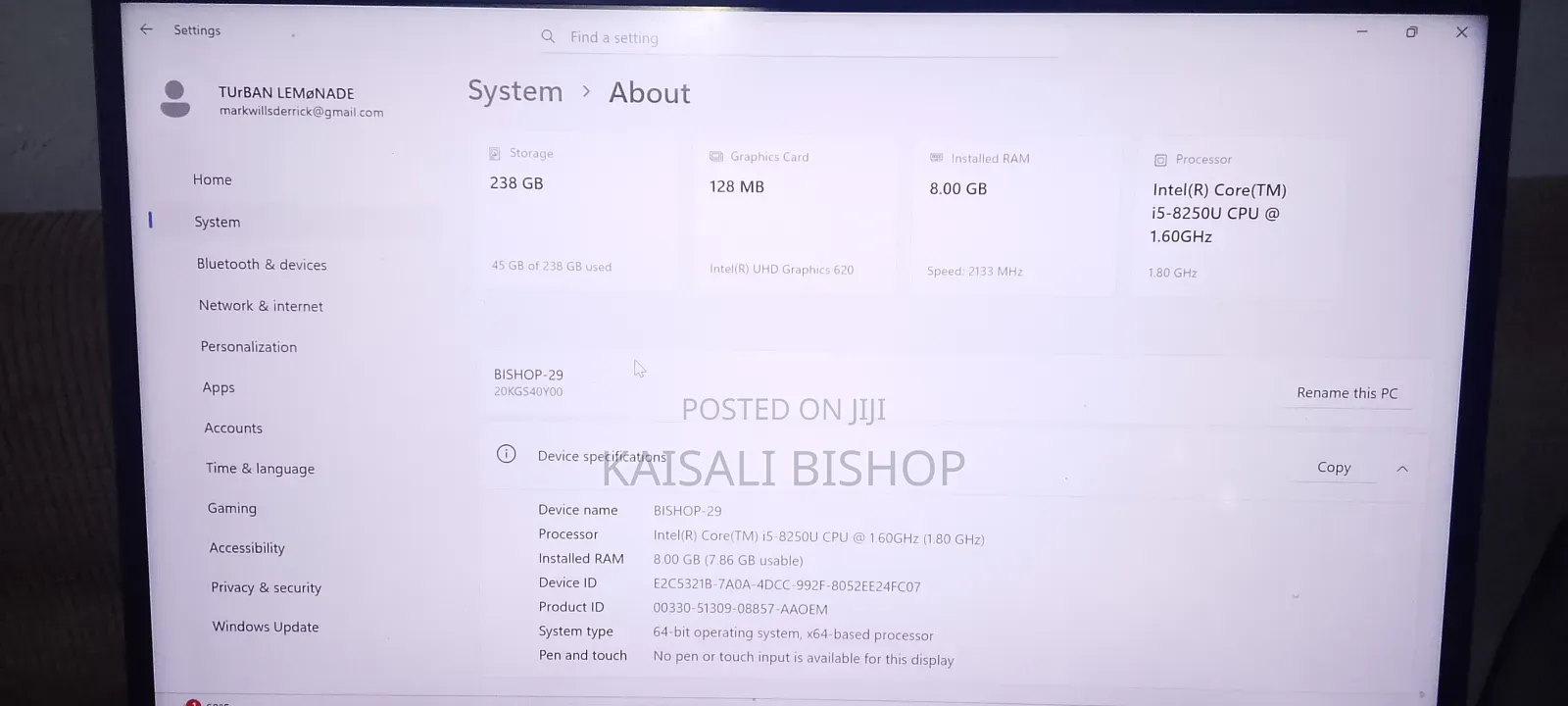 Laptop Lenovo ThinkPad X1 Carbon 8GB Intel Core i5 SSD 256GB