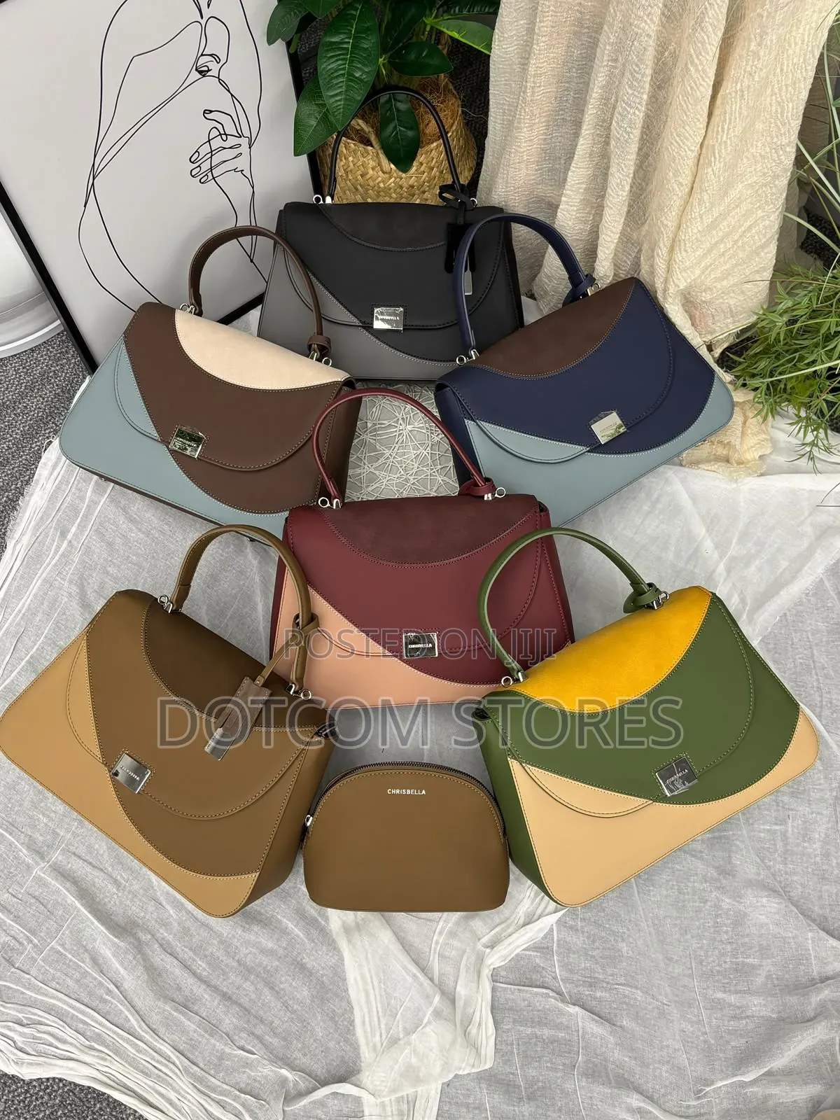2pc Chrisbella Structured Top-Handle Handbag