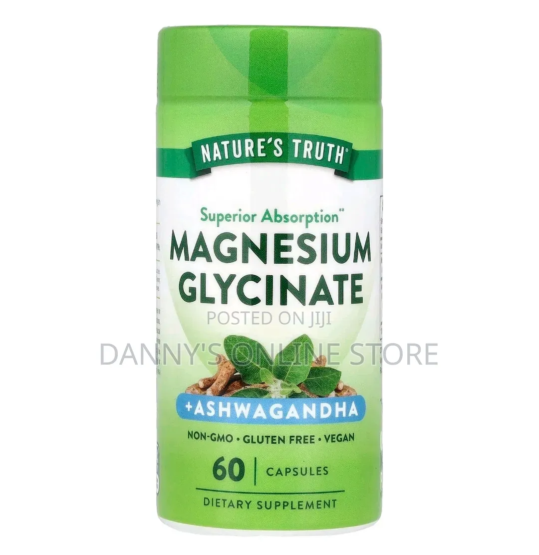 Magnesium Glycinate + Ashwagandha, 60 Capsules.