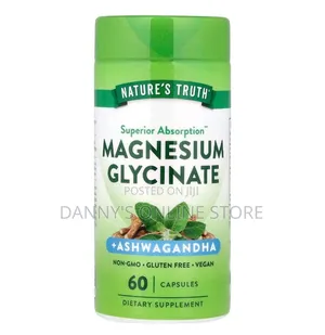 Magnesium Glycinate + Ashwagandha, 60 Capsules.