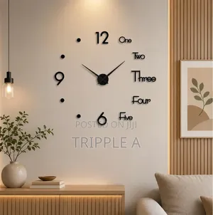 Large DIY Wall Clock Frameless 3D Mirror Wall Clock