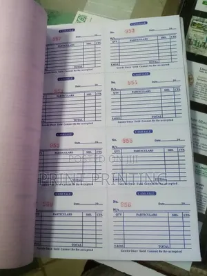 Bulk Printing of Reciept, Invoice, Proforma Books