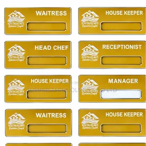 Branded Metallic Name Tags. Customized Tag Engraved Budge Tag Printing