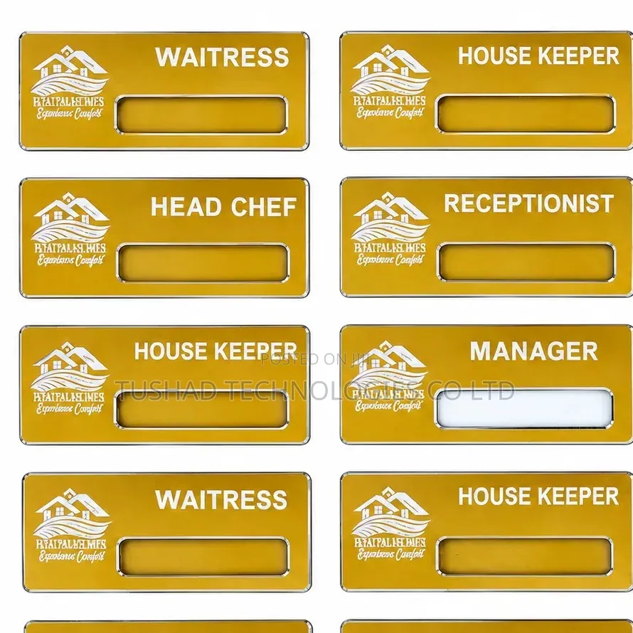 Branded Metallic Name Tags. Customized Tag Engraved Budge Tag Printing