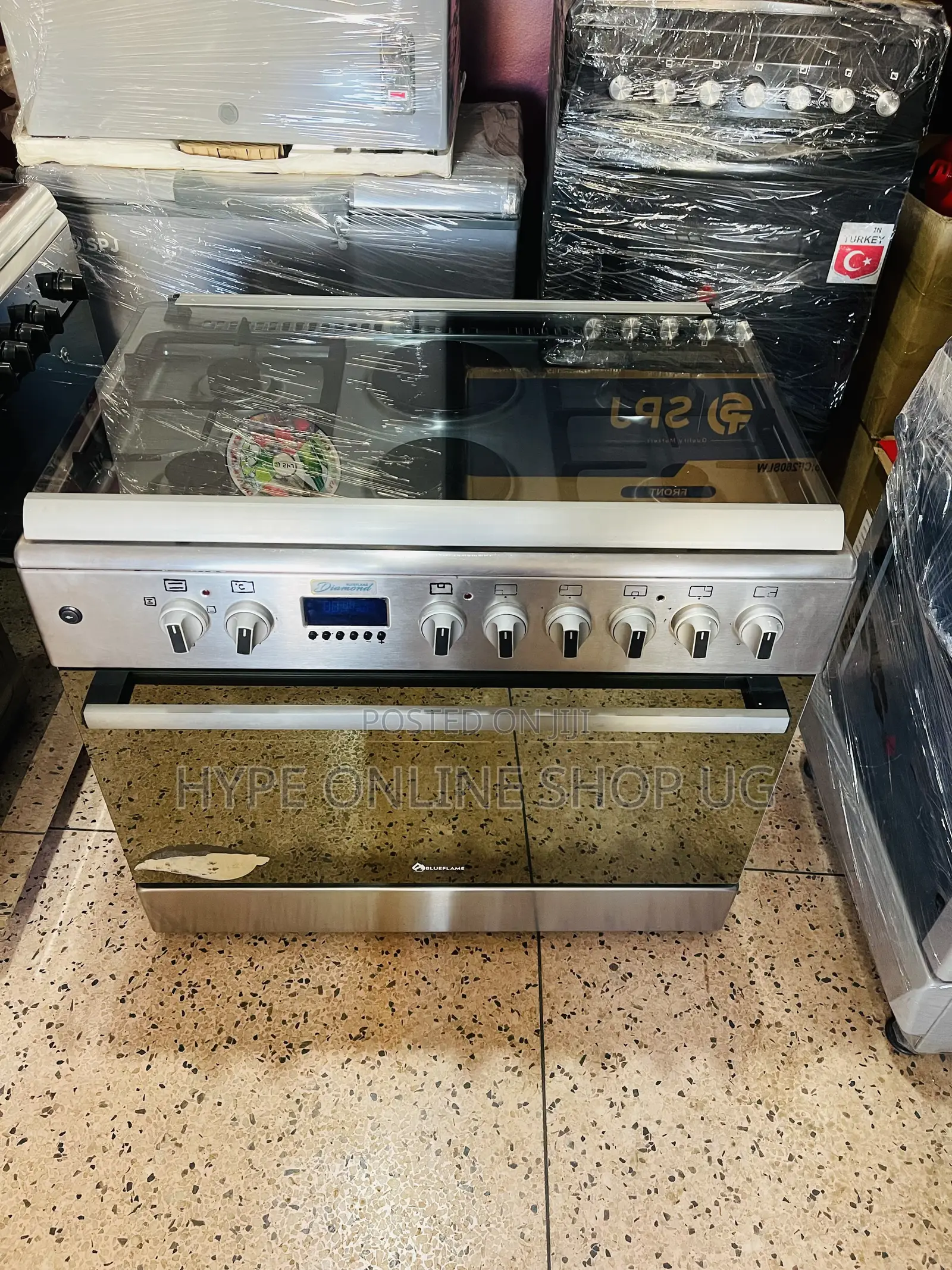 Full Electric Oven With 2fans,4gas,2hotplates,Blueflame Auto-Cooker