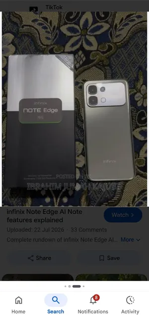 New Infinix Note Edge 256 GB Black