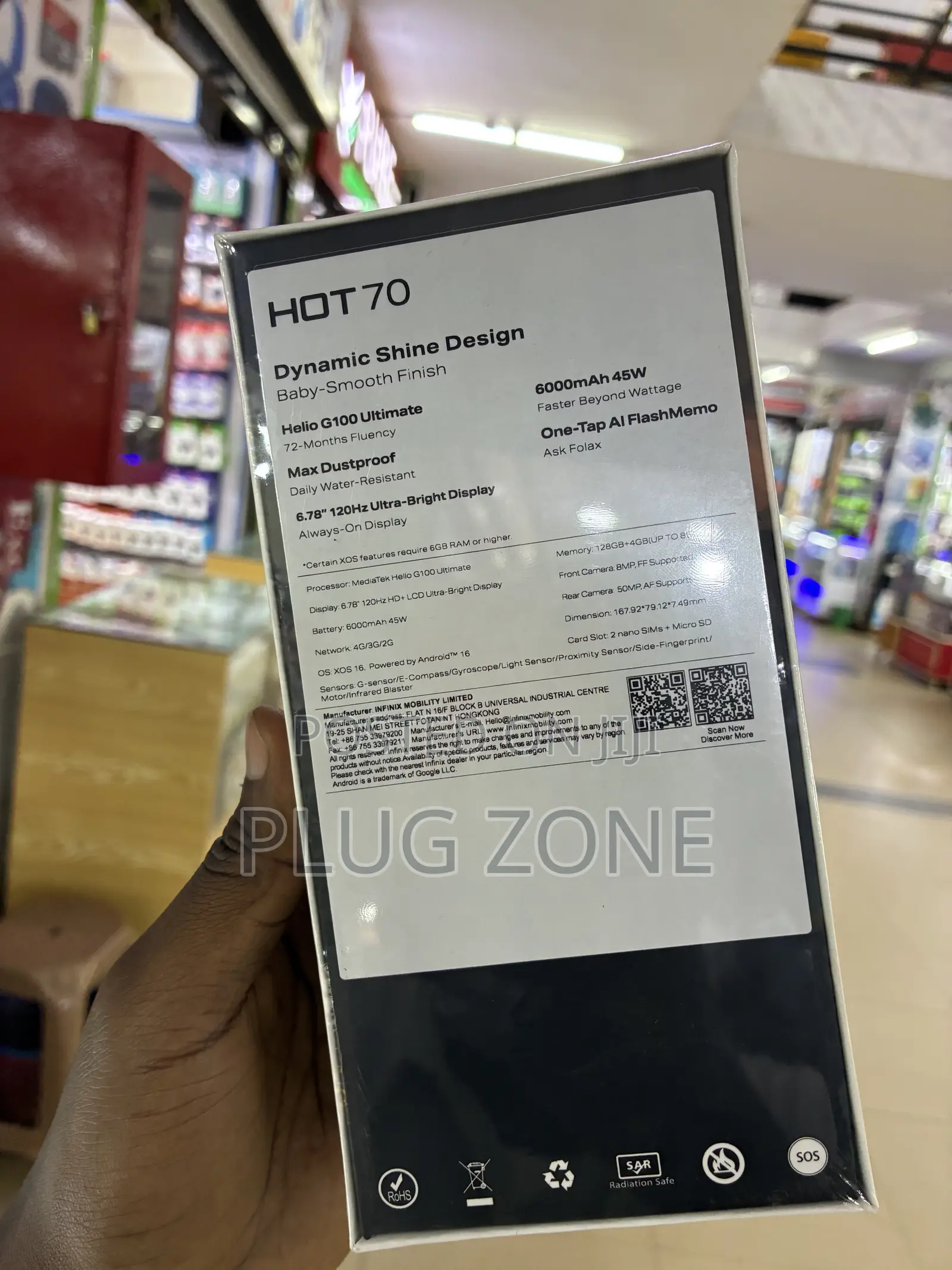 New Infinix Hot 70 128 GB Black