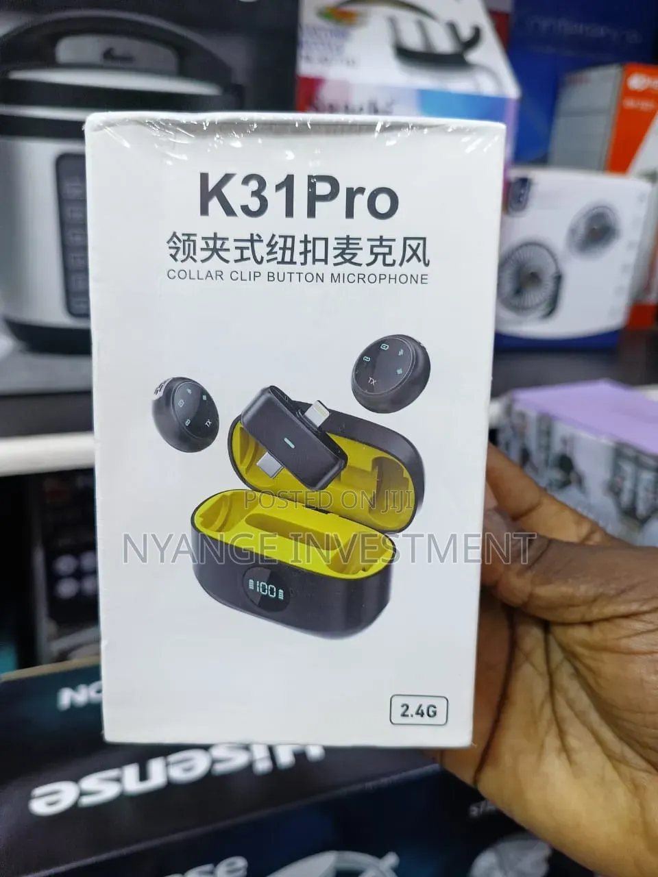  Pro Collar Clip Button Microphone, Wireless Lavalier Microphone