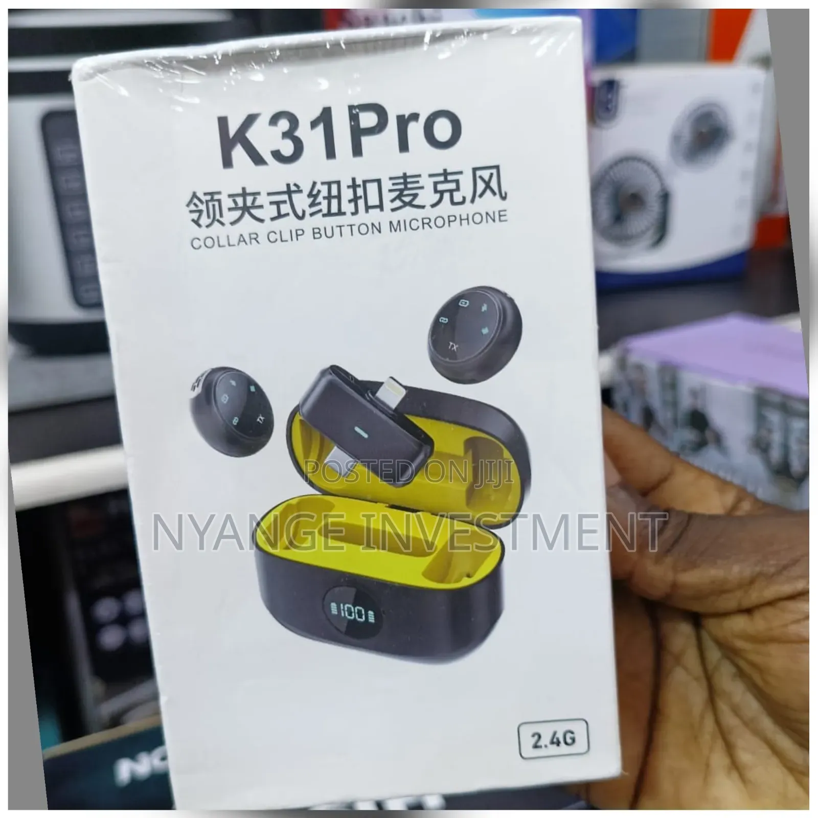  Pro Collar Clip Button Microphone, Wireless Lavalier Microphone