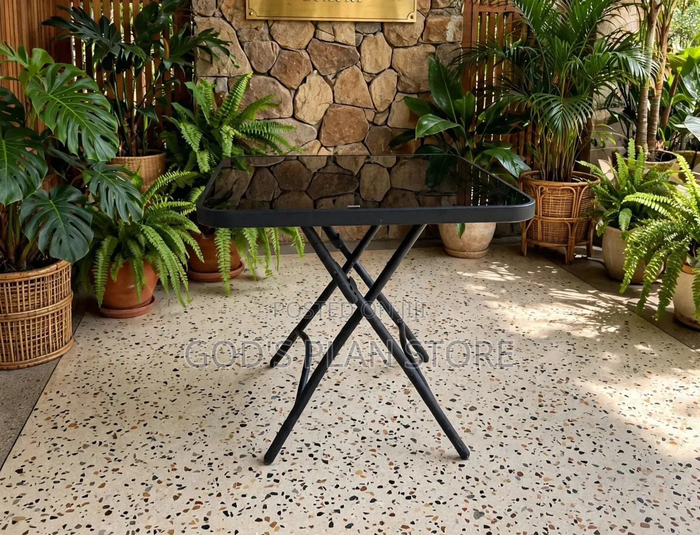 Balcony Outdoor Foldable Glass Table Glass Table