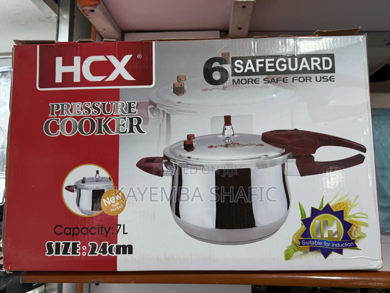 HCX 7L Stainless Steel Pressure Cooker (24cm) With 6 Safeguards