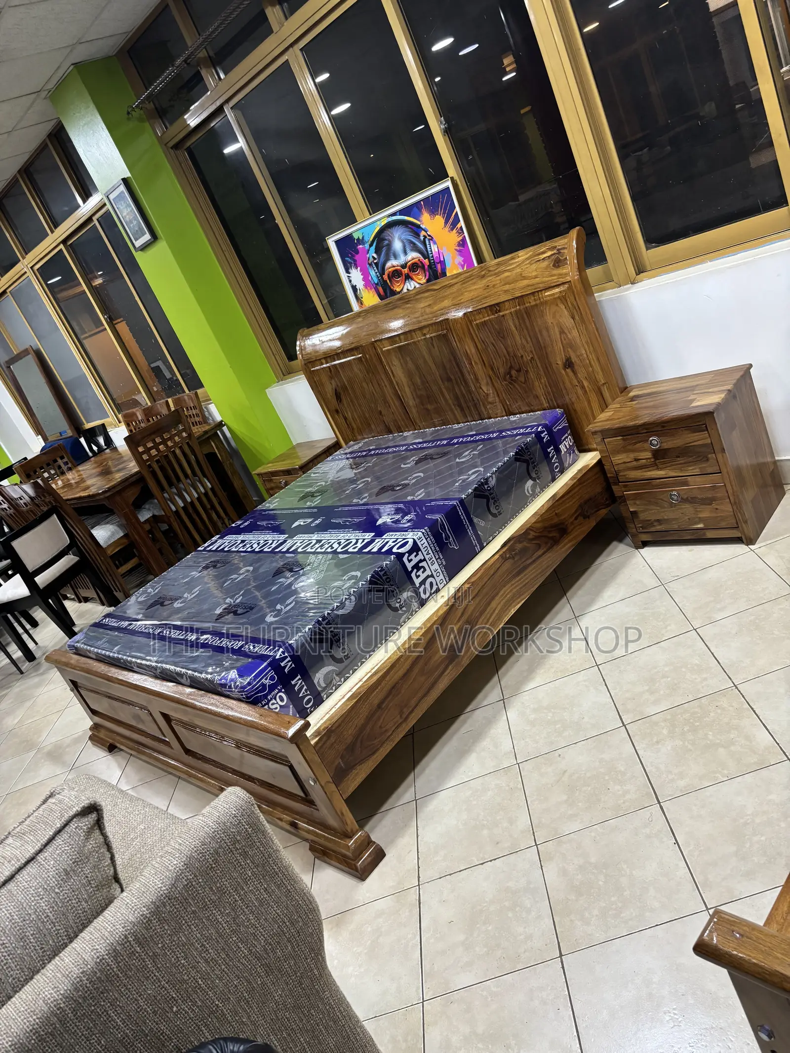 6 by 6 Bed in Uganda Wood